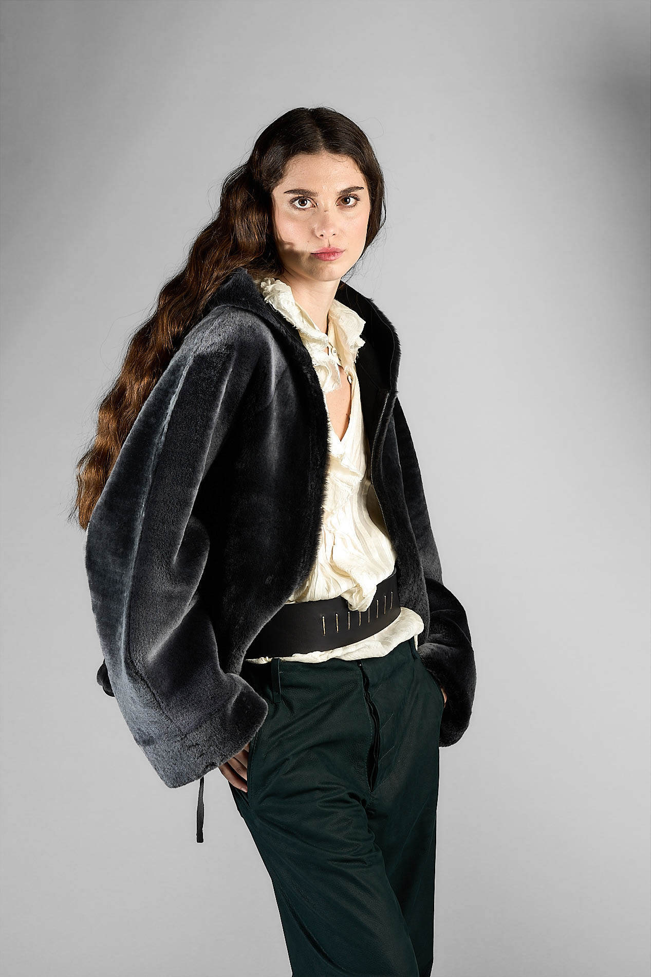 DANIELE BASTA LEATHER AND SILVER JACKET
